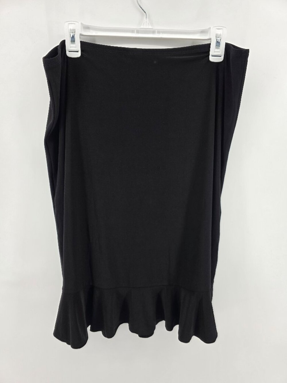 Passports‎ Black Ruffle Hem Skirt – Size XL – Stretch Midi Pencil Skirt